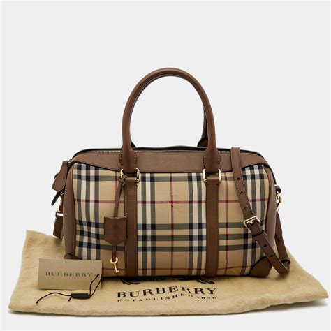 burberry alchester|BURBERRY House Check Medium Alchester Bowling Bag Tan .